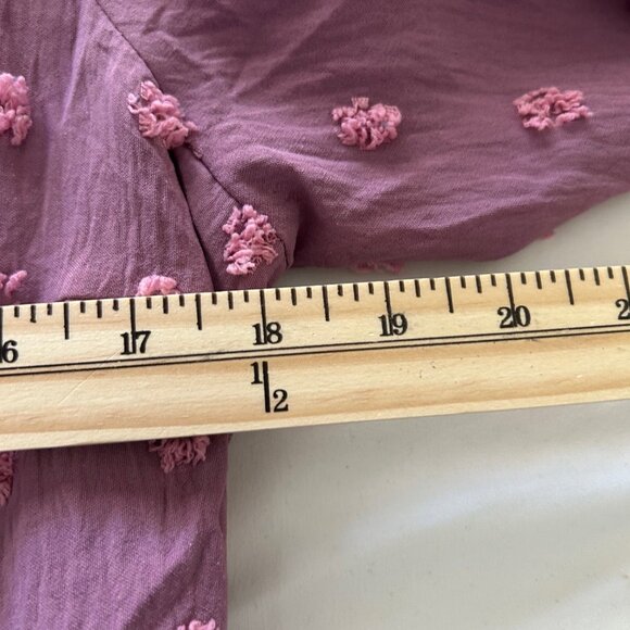 Zesica Dress Swiss Dot Tiered Maxi Womens Purple SZM Boho Style Long Sleeve - Picture 6 of 10